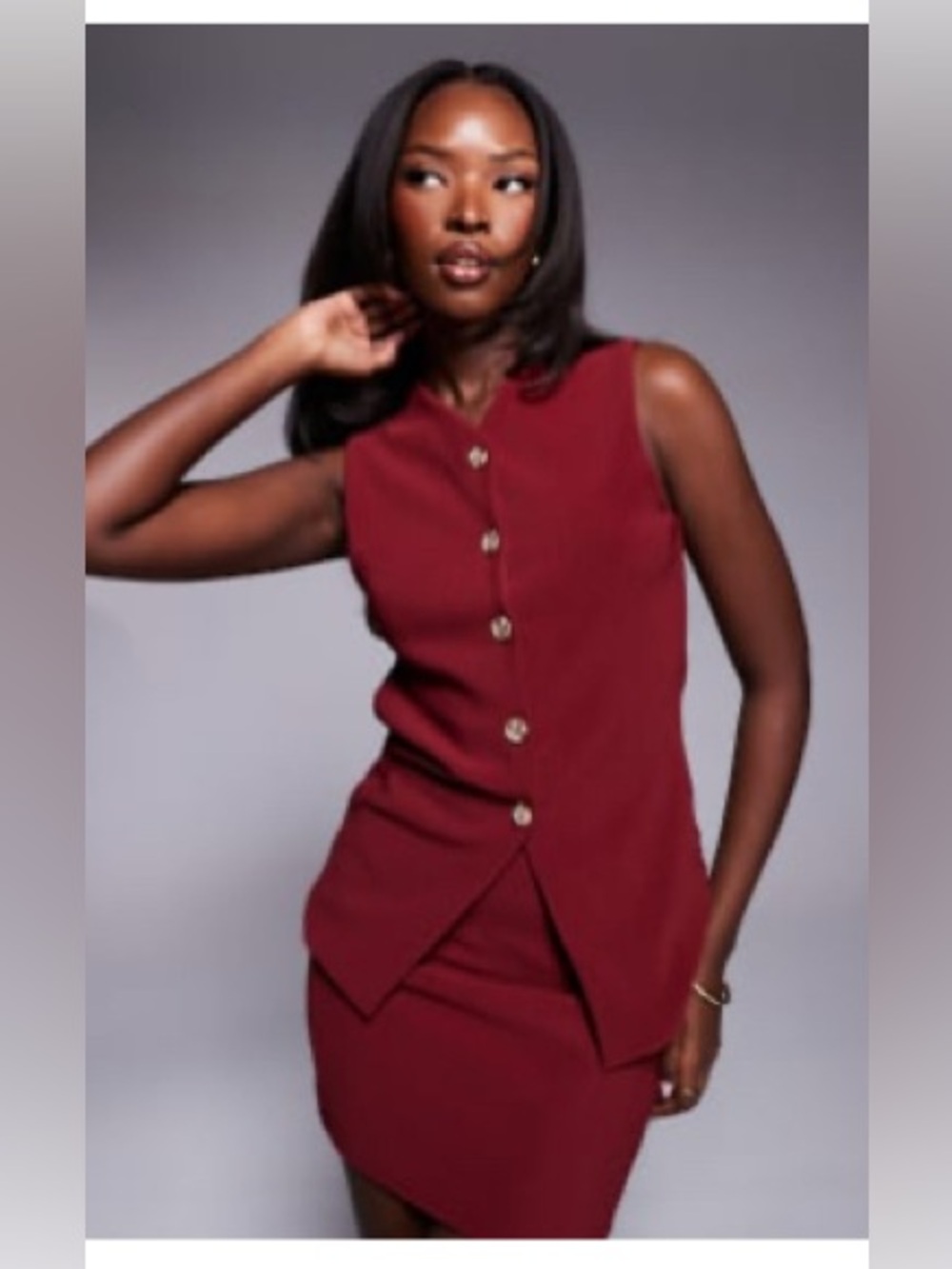 ASOS Burgundy Mini Skirt - Picture 2 of 2